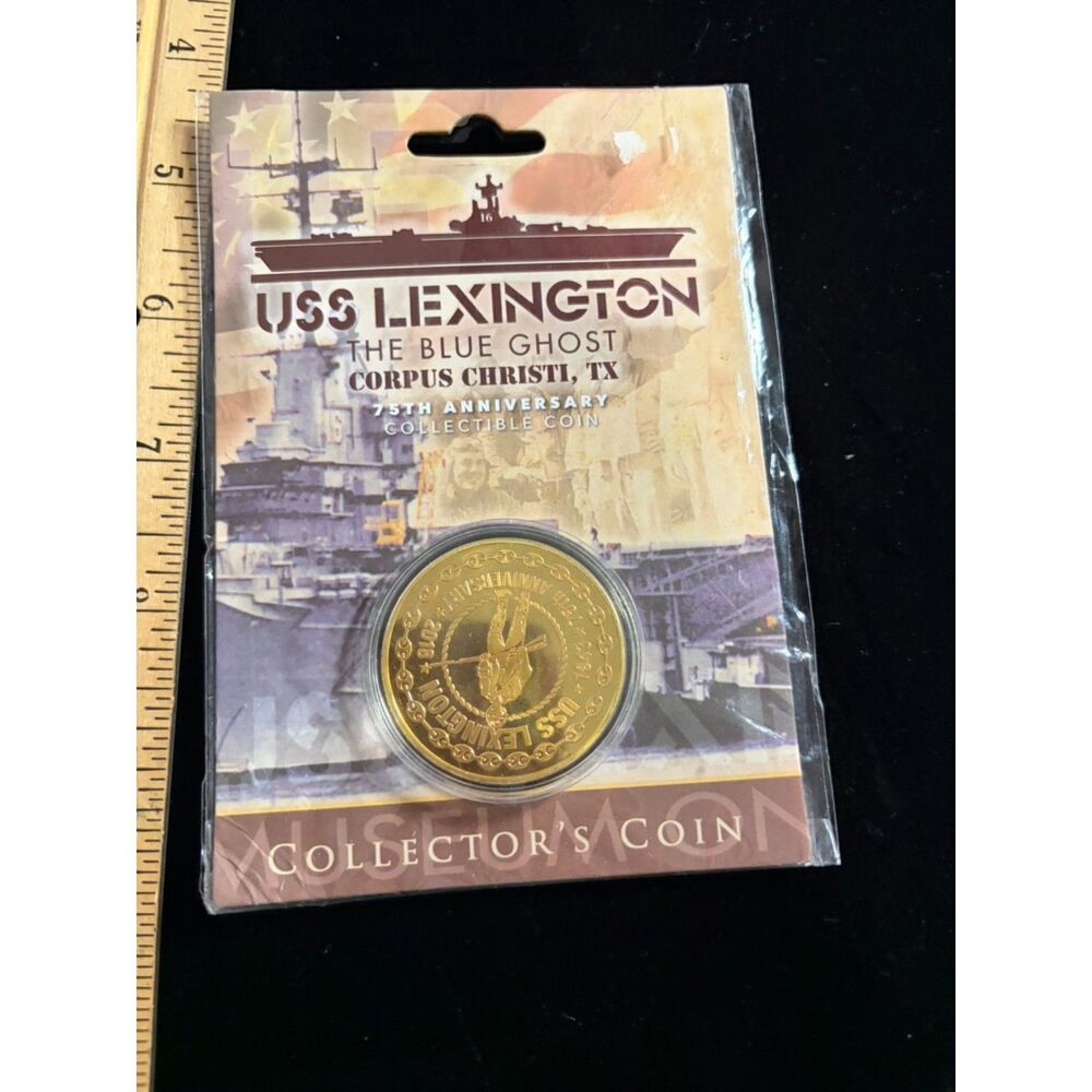 USS lexington CV-16 The blue ghost 75th anniversary collectors coin